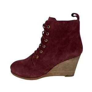 Diba Blake Women's 8M Suede Bootie Boot Burgundy‎ NWOB